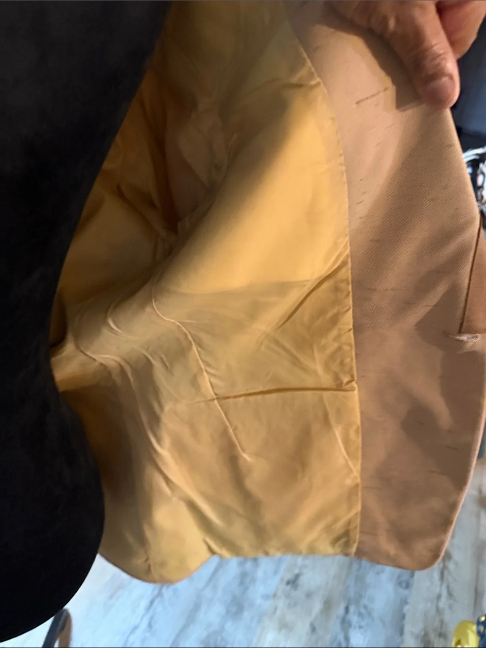 1970’s Vintage After Six Classic Men’s Tan Blazer with Contrast Trim